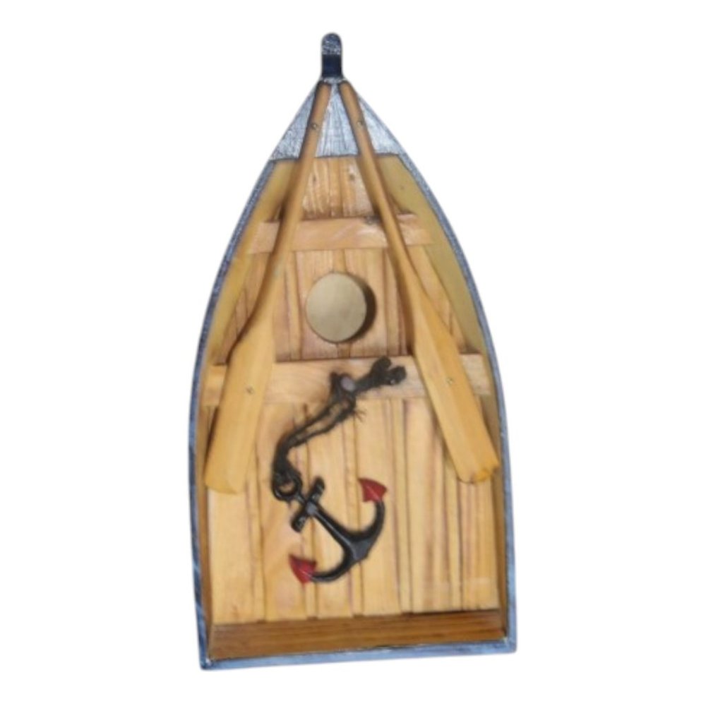 Wooden Row Boat Birdhouse Farm House Lake House Garden Decor